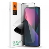 Folie de protectie Ecran Spigen GlastR Slim pentru Apple iPhone 16e / 14 / 13 Pro / 13, Sticla Securizata, Full Glue, Neagra AGL03392