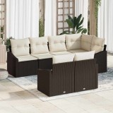 Cumpara ieftin Set de canapele pentru grădină 7 pcs Maro Rattan poli