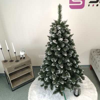 Brad artificial Christmas Deluxe by Sersimo, Crystal nins cu merisoare, 2D, 180cm Household NewTrend foto