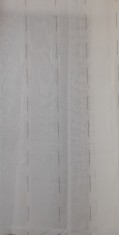 PERDEA ALBA CU MODEL LINIUTE GRI SI ALB --REJANSA SI PLUMB---2,65m / 2,5m--NOU