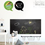 Set Sticker Autocolant Tabla Scolara si 5 Crete Colorate Incluse, 2m x 45cm, Premium Universal, Negru.CBD CORAL BEST DEALS 200 cm 45 cm Negru 1 Folie