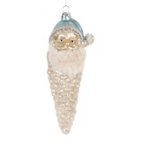 Cumpara ieftin Ornament brad Mos Craciun sticla multicolora &Oslash; 6x16 cm