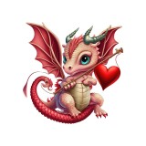 Sticker decorativ Dragonas, Rosu, 56cm, 3562ST