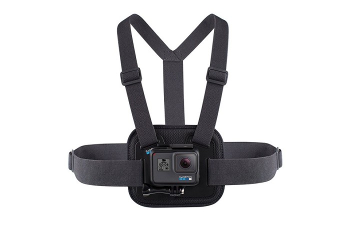 Montura GoPro Chesty, fixare pieptDimensiuni: 23x139x120mm, Greutate: 140g