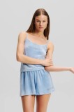 Karl Lagerfeld pantaloni scurti femei, neted, high waist, A2W44001
