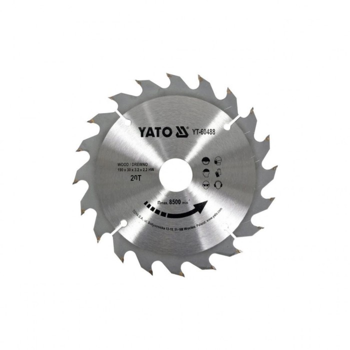 Disc circular pentru lemn 190 x 30 x 3.2 mm Yato YT-60488