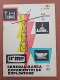 IRME Generalizarea experientei de exploatare 92