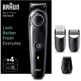 Aparat de tuns barba Braun Beard Trimmer BT3440, Wet&amp;amp;Dry, buton rotativ de precizie, 40 de setari pentru lungime, 1 mini-aparat de ras, 2 piepteni