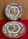 2 FARFURII DIN PORTELAN ENGLISH IRONSTONE TABLEWARE- STAFFORDSHIRE D24,5CM