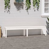 Banca gradina 2 locuri lemn masiv pin, 203.5x44x45 cm, alb