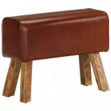 Bancă Bok gimnastică maro 58cm piele naturală/lemn masiv mango