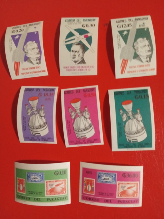 PARAGUAY, SPACE - SERIE COMPLETĂ MNH IMPERF.