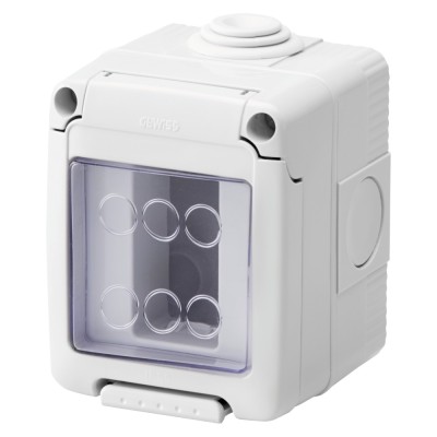 Cadru aparent Gewiss GW27041, 1 modul, IP55, gri, pentru priza / intrerupator foto
