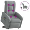 VidaXL Fotoliu electric masaj rabatabil cu ridicare, gri &icirc;nchis textil