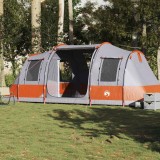 VidaXL Cort de camping tunel 4 persoane, gri/portocaliu, impermeabil