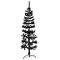 Jumatate brad de Craciun subtire cu suport, negru, 120 cm