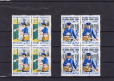ROMANIA 1982 LP 1065 ZIUA MARCII POSTALE ROMANESTI BLOCURI DE 4 TIMBRE STARE MNH