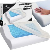 Perna ortopedica Malatec cu memorie si gel racoritor 54x34x10 cm