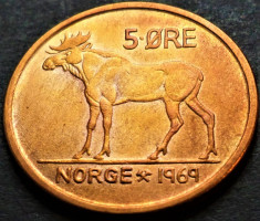 Moneda 5 ORE - NORVEGIA, anul 1969 *cod 4808 A foto