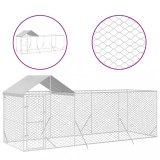 Cumpara ieftin Padoc de exterior cu acoperis argintiu 6x2x2,5m otel galvanizat
