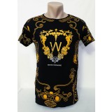 Tricou barbați negru cu design - XL