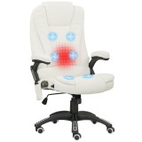 Vinsetto Scaun de birou ergonomic cu funcție de masaj, 68 x 72 x 110&ndash;120 cm, Crem | Aosom Romania