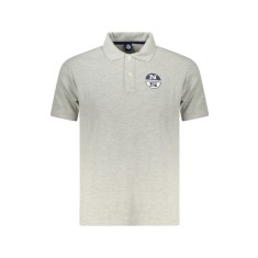 Tricou polo barbati, cu imprimeu cu logo, Regular fit, Gri (Marime: 3XL)
