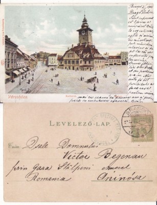 Brasov, Kronstadt -Piata, Primaria-clasica, rara foto