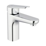 Baterie Lavoar Avital Claro Eco Crom Monocomanda, Alama, Cartus Ceramic, Ventil Push-Open, Furtunuri Flexibile