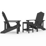Cumpara ieftin Scaune de gradina Adirondack cu masa, antracit, HDPE