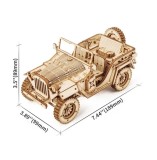 Joc Puzzle Jeep 3D din Lemn ROKR Robo Time 369 de Piese - Nou Sigilat
