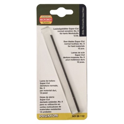 Set panze de rezerva fara pin pentru fierastrau de traforaj Micromot Proxxon 28112, 130 mm, 36 DPI, 12 bucati foto