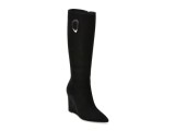 Cizme elegante EPICA negre, E223, din piele intoarsa