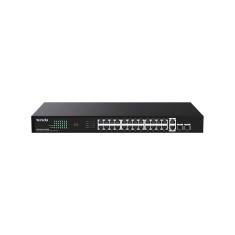 SWITCH TENDA unmanaged, 24 porturi POE+ RJ-45 gigabit, 2 porturi uplink gigabit RJ-45 si 2 porturi SFP IEEE 802.3af/at, max PoE 250W, metalic &amp;quot;TEG1128 foto