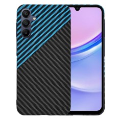 Husa slim carbon pentru samsung galaxy a15 4g / a15 5g - protectie premium fibershell, blue pulse foto