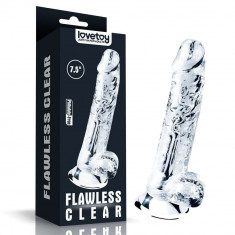 7.5&#039; Flawless Clear - Dildo Realistic Transparent, 19 cm