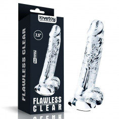 7.5' Flawless Clear - Dildo Realistic Transparent, 19 cm