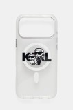Karl Lagerfeld husă pentru telefon iPhone 17 Pro Max culoarea argintiu, KLHMP17XHGKCGKBT