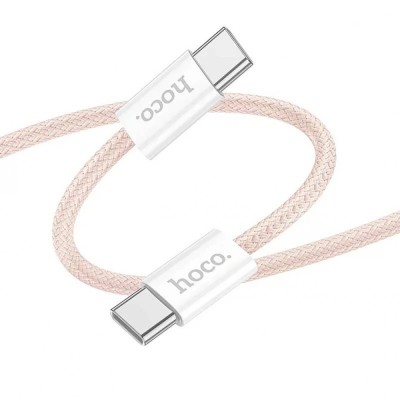 Hoco (X104) Cablu Date si Incarcare, USB-C, PD60W, QC3.0, Brodat, 2m, Roz foto