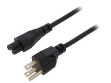 Cablu de Alimentare 3x18AWG IEC C13 la NEMA 5-15 1,8m Negru