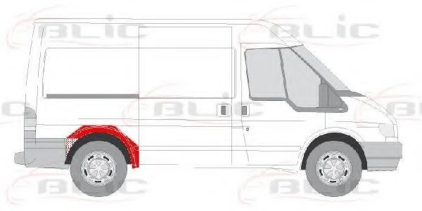 Aparatoare noroi / carenaj roata spate FORD TRANSIT caroserie (FA) (2000 - 2006) BLIC 6504-03-2509592P