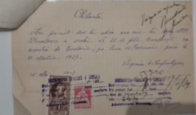 1927 Lot 2 doc Virginia Tufenkgian, maestră țesătorie, Bucuresti D1 / armean foto