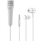 Casti stereo cu fir, microfon, 5,8 cm x 1,3 cm x 1,7 cm, alb