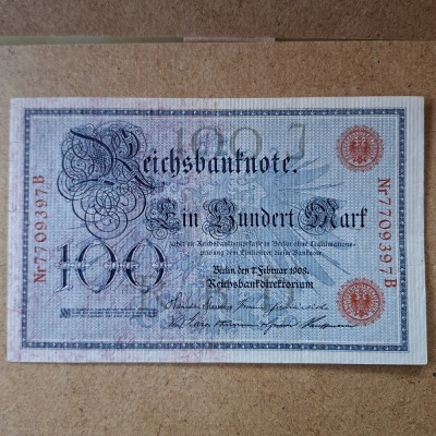 Germania 100 marci / mark 1908 UNC foto