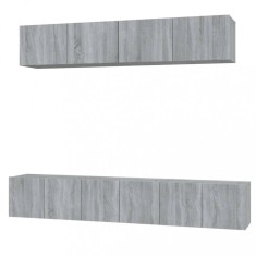 Set dulapuri TV, 5 piese, gri sonoma, lemn prelucrat