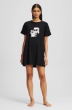 Karl Lagerfeld cămașă de noapte din bumbac IKON culoarea negru, bumbac, A3W45007
