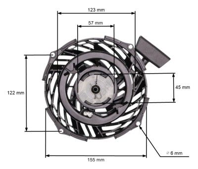 Demaror Briggs &amp;amp; Stratton model 09P702, series 450E, 500E, 550E, 575E foto