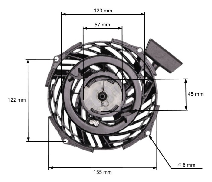 Demaror Briggs &amp; Stratton model 09P702, series 450E, 500E, 550E, 575E