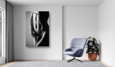 Tablou Canvas - Femeie sexy nud alb negru foto