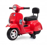 Motocicleta electrica 6V Vespa cu scaun din piele Red, Nichiduta